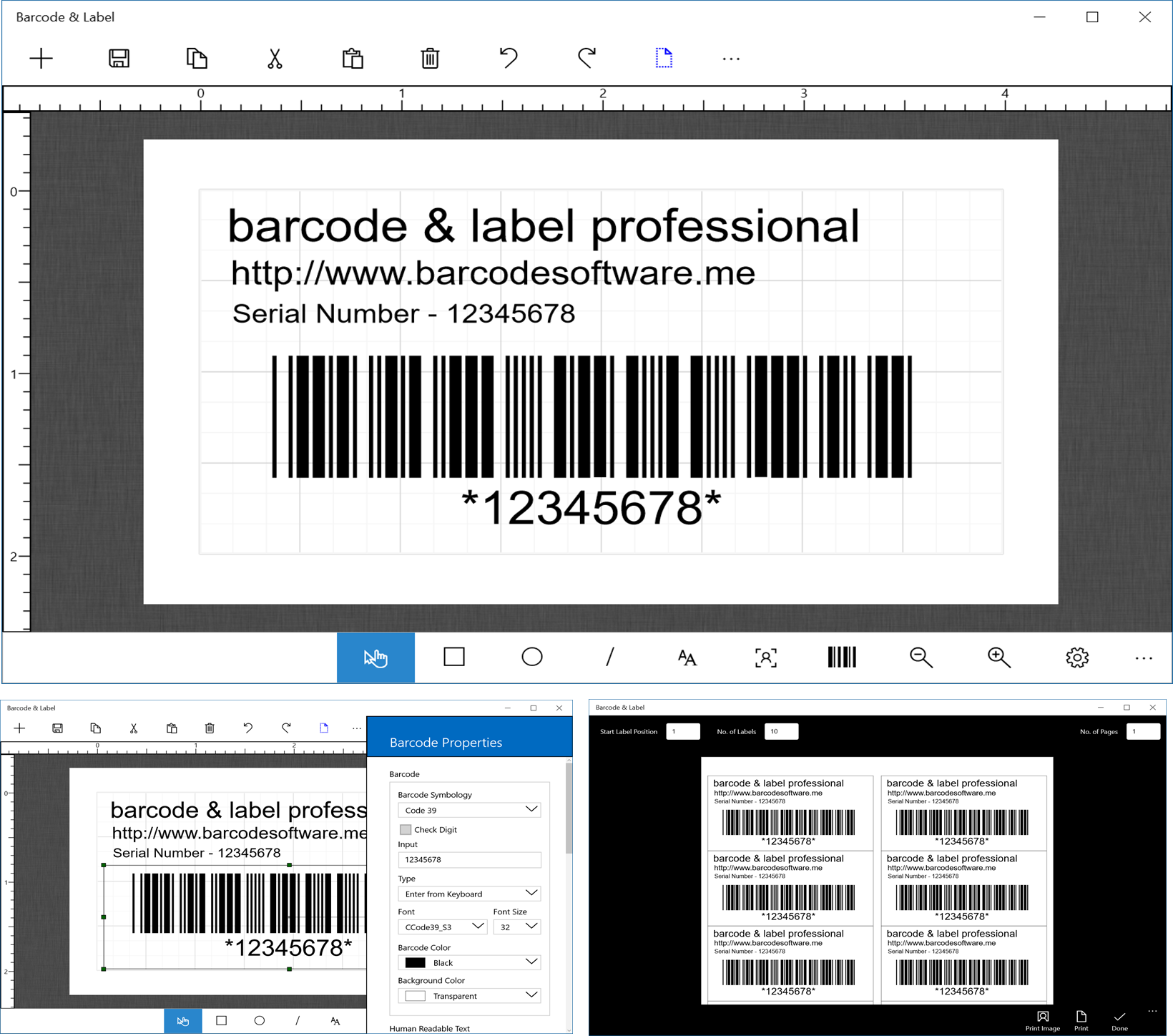 My Barcode Software screen shot